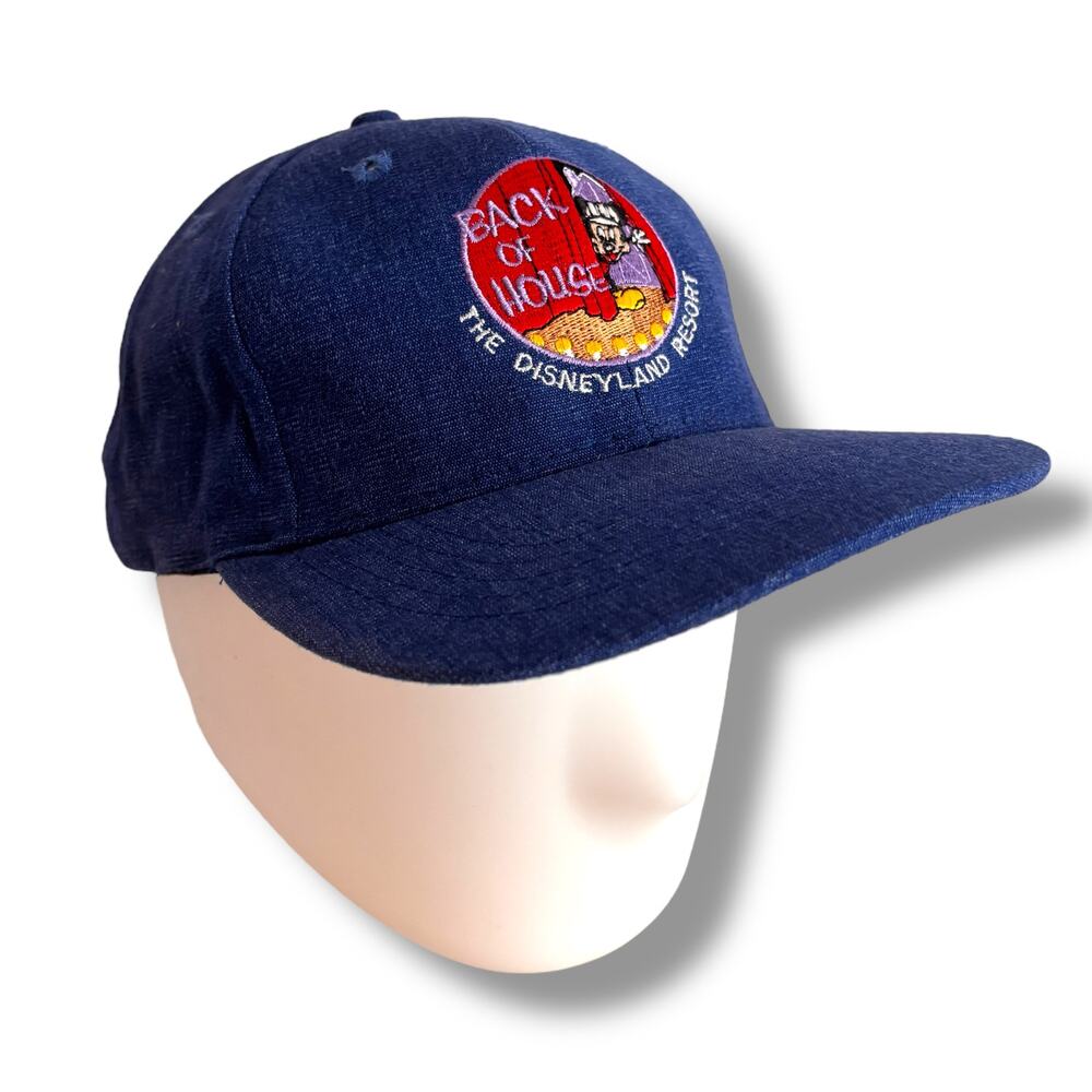 Vintage Disneyland Back of House Cast Member Mickey Hat Blue Disney Strapback